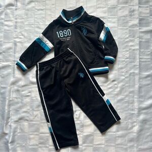 3 for $20 🐣 U.S. Polo Assn. Baby Black & Blue Track Suit Jacket and Pants